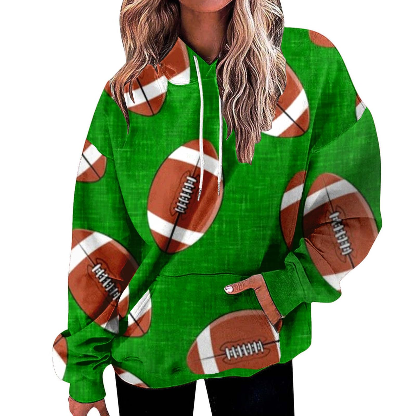 Game Day Hoodies For Womens Fall Fashion 2023 Crewneck Pullover Football Causal 2023 Trendy Oversize Tops Outfits