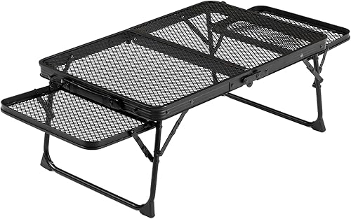 Mesa de parrilla para exteriores de 3 pies  Mesa de camping plegable  Mesa de picnic portátil con paneles de alas y asa de transporte  Mesa plegable