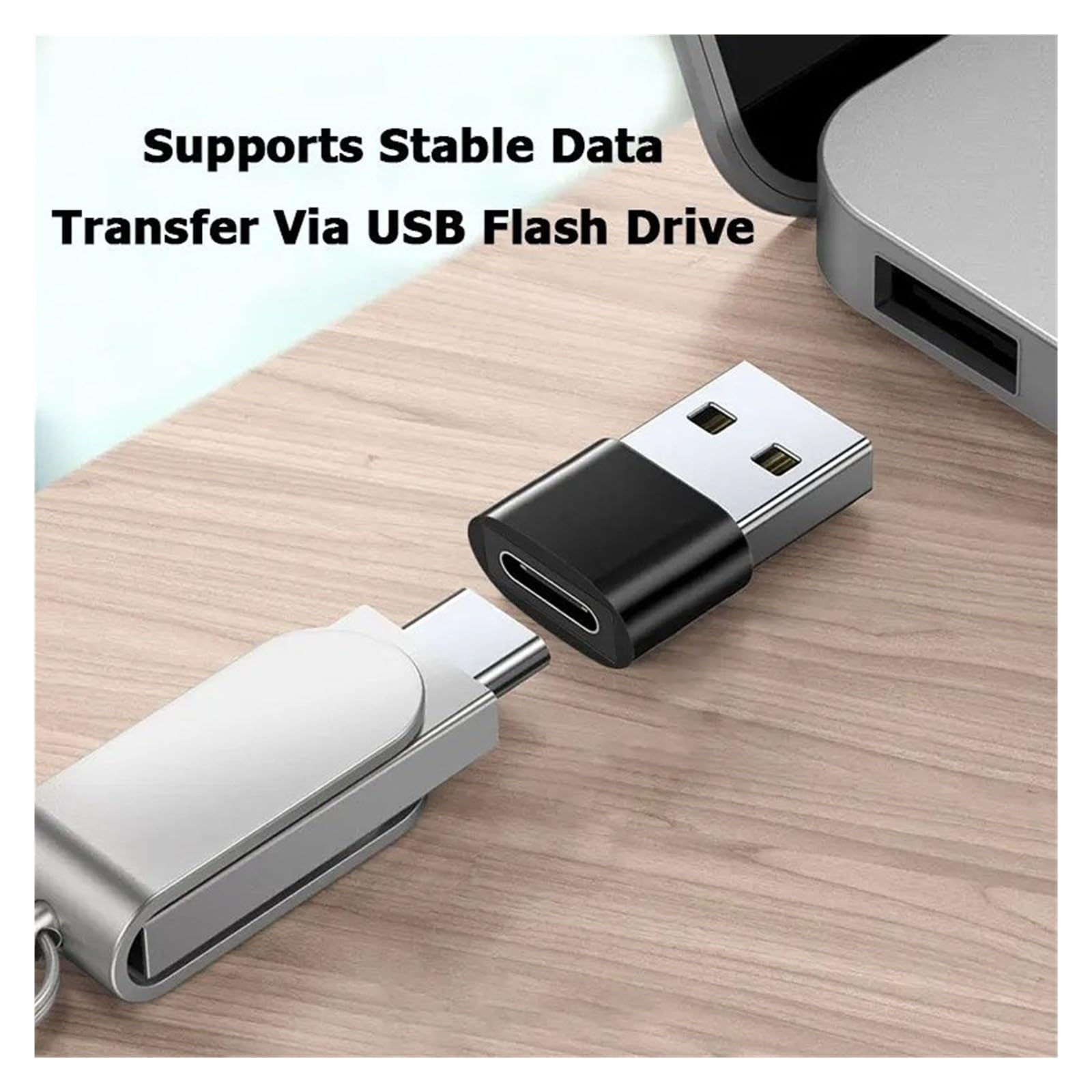 5/10Pcs USB a Tipo C OTG Adattatore USB-A maschio a USB-C femmina per il trasferimento dati del computer portatile (nero - 5 pezzi)