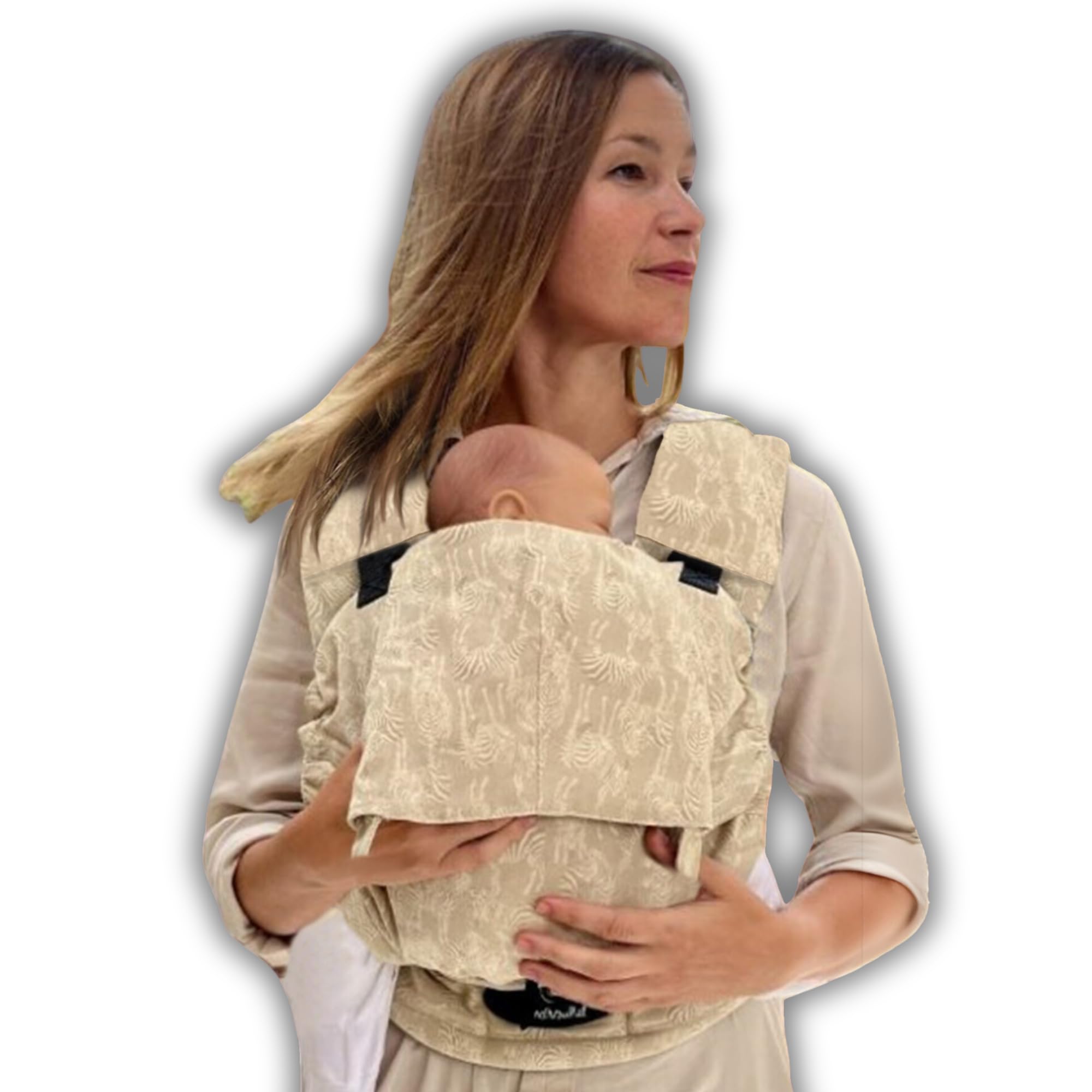 Amarsupiel - Mochila Porteo Bebe Evolutiva y Ergonomica - Cómoda y Fácil de Ajustar a la Espalda - Portabebes Recien Nacido de Algodón - Orgánico & Transpirable - Canguro para Bebe (Beige) — view 13