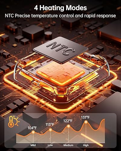 Miniatura 3 de Masajeador de espalda baja con calor, almohadilla térmica para aliviar el dolor de espalda, almohadilla térmica envolvente con 4 vibraciones de