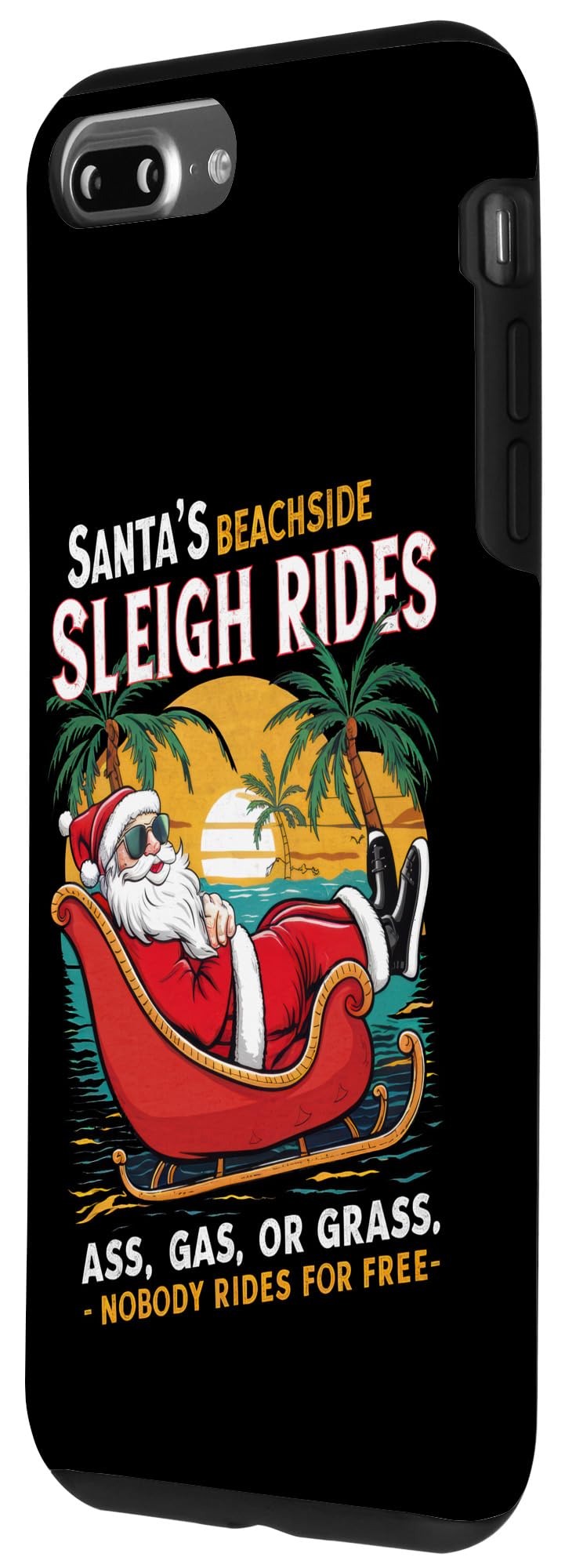 iPhone 7 Plus/8 Plus Christmas in July, Santa's Sleigh Ride, Funny Santa Claus Case - Image 2