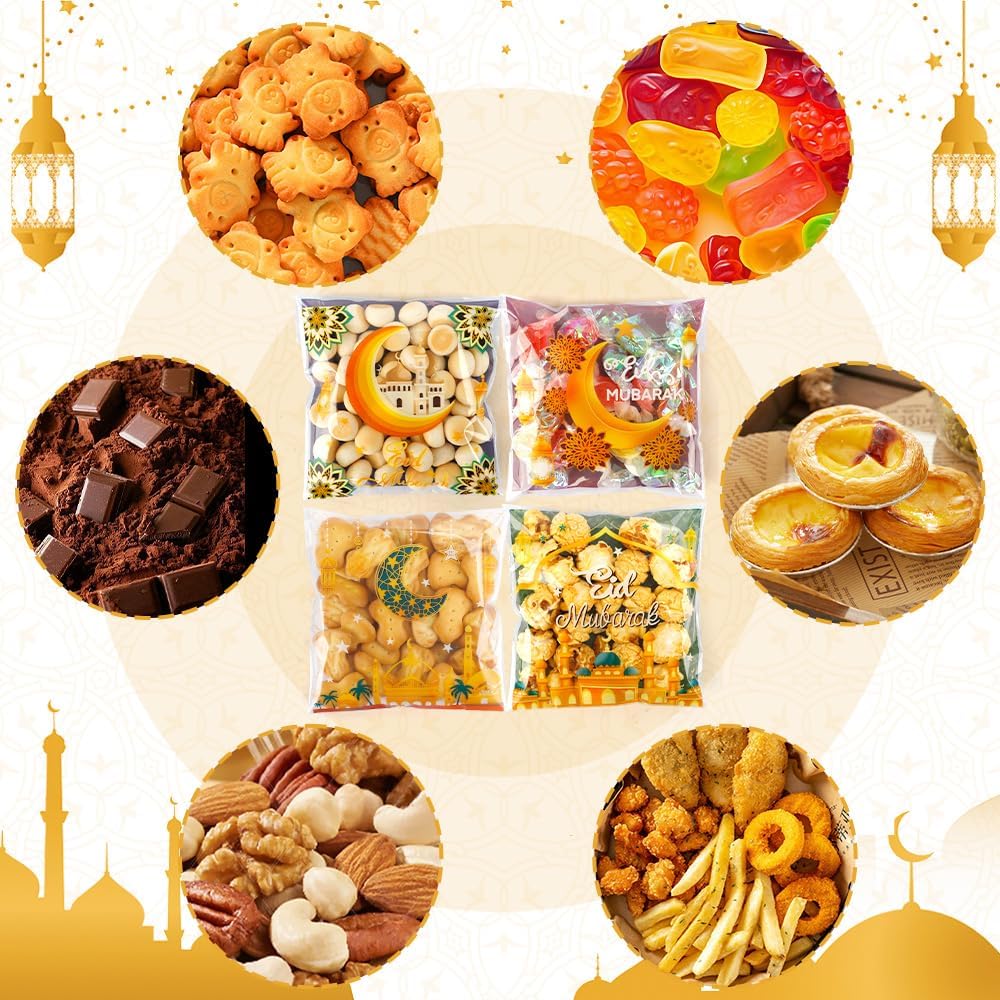 100 PCS Eid Goodie Bags - Ramadan & Eid Gift Bags (4x4) - Image 4