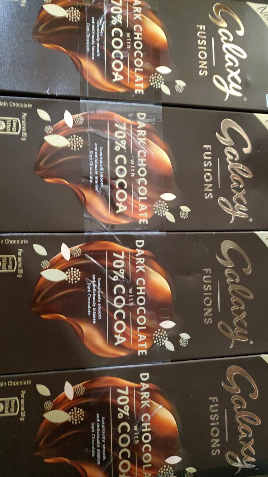 Galaxy Fusions Dark Chocolate Valentine's Gift Bar With 70 Cocoa