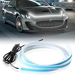 Fita de LED para Carro Branca, 60cm, Seta Amarela Sequencial, 12V, Luz Decorativa Noturna, Fita Flexível para Farol e Lanterna