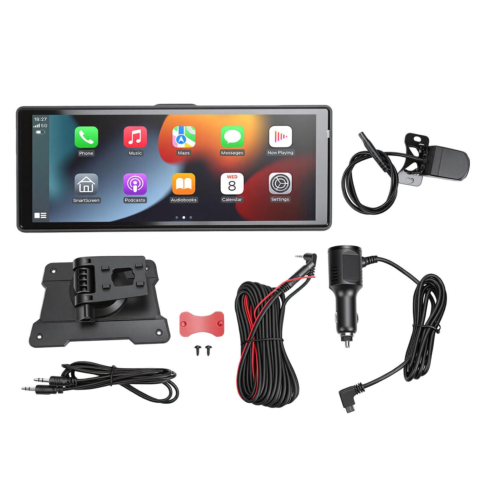 Autoradio Touchscreen da 10,26 Pollici con Trasmettitore FM Bluetooth CarPlay Auto per CarPlay Wireless Auto e Telecamera di Backup Dash Cam 1080P An