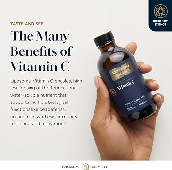Quicksilver Scientific Liposomal Vitamin C, Vegan & Non-GMO, 4oz / 120ml | 1000mg Buffered Liquid Vitamin C Supplement for Immune and Antioxidant Support, Liposomes for Superior Absorption