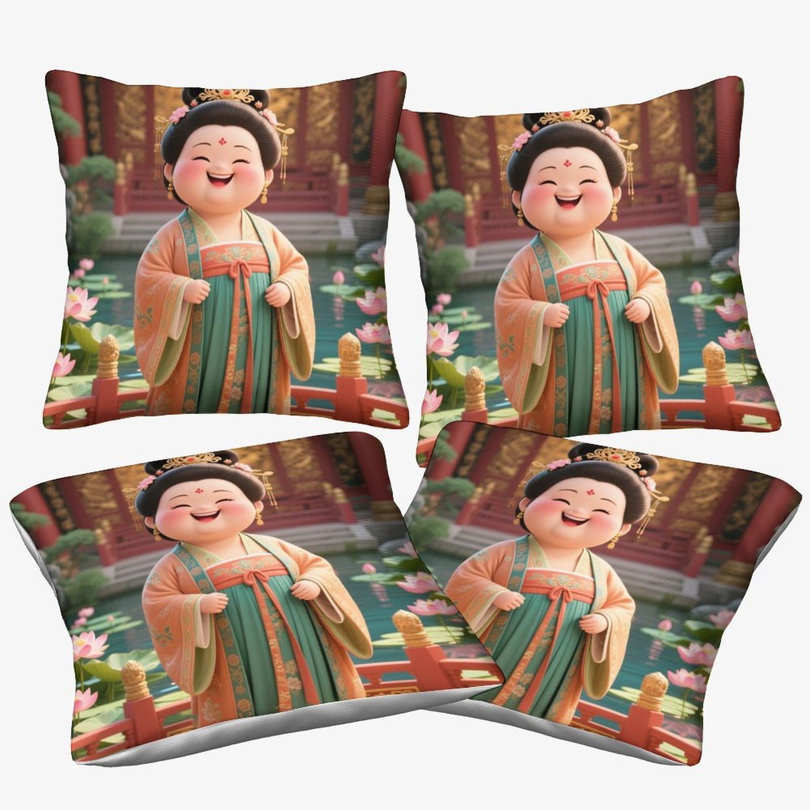 Housses de coussin Chinese Girl 40x40 pour sublimer votre canapé de salon