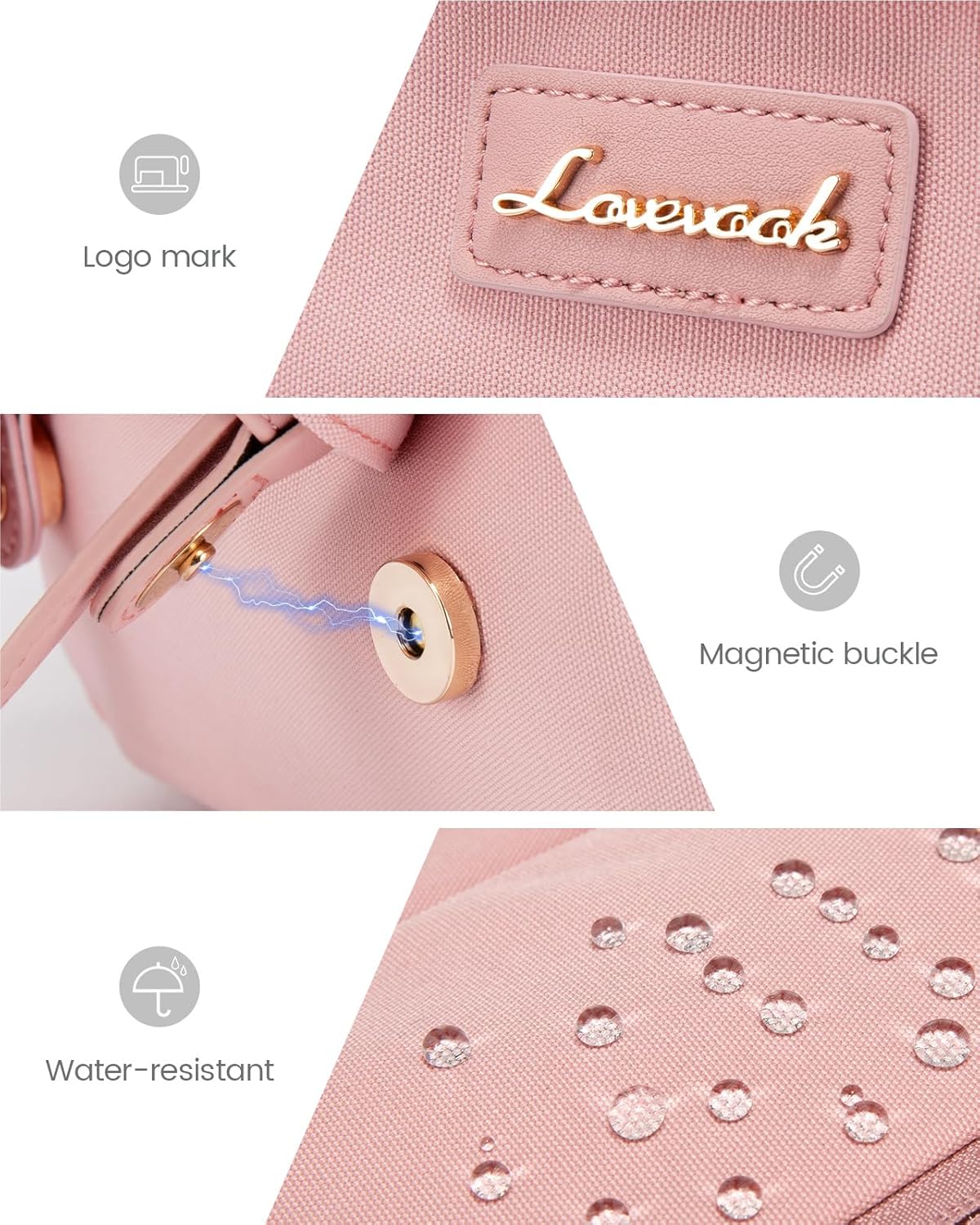 LOVEVOOK College Backpack for Women Fit 15.6 Inch Laptop,Large Capacity Travel Work Backpack Purse for Nurse Teacher - Image 6