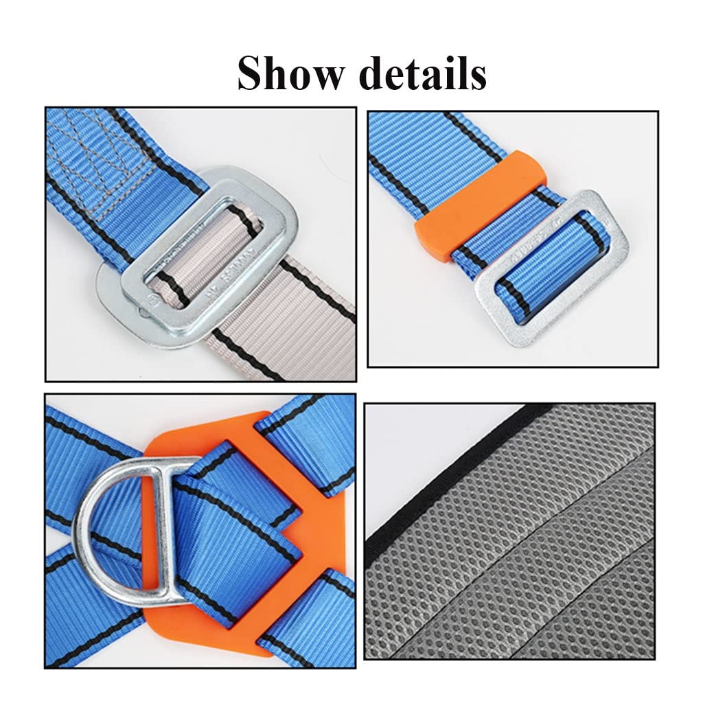 SwaYve Imbracatura Di Sicurezza per Lavoro Aereo, Kit Di Imbracatura Di Sicurezza in Vita a 5 Punti, Cintura Di Sicurezza Anticaduta, per Ponteggi per Carpentieri Edili/Single Hook/3M