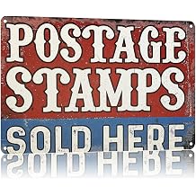 Funny Metal Signs Posters POSTAGE STAMPS Sign Wall Art for Yard Sign Outdoor Lawn Garden Home Decor 8X12inch