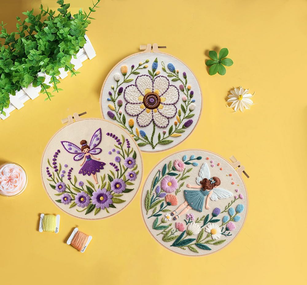 DIY Embroidery Kits for Adults - Elf Flower Fairy -3 DIY Embroidery Kits for Adults - Elf Flower Fairy -3