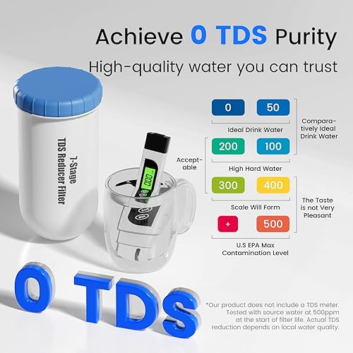 Miniatura 4 de Purewell 0 TDS Sistema de filtro de agua por gravedad de 7 etapas con ventana de nivel de agua, certificado para reducir TDS, plomo, PFAS total