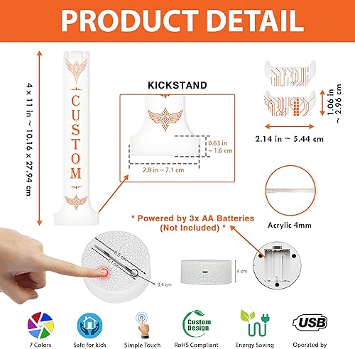 Miniatura 5 de NAZENTI Soporte LED personalizado para auriculares con nombre, soporte para auriculares iluminado, escritorio de juegos personalizado