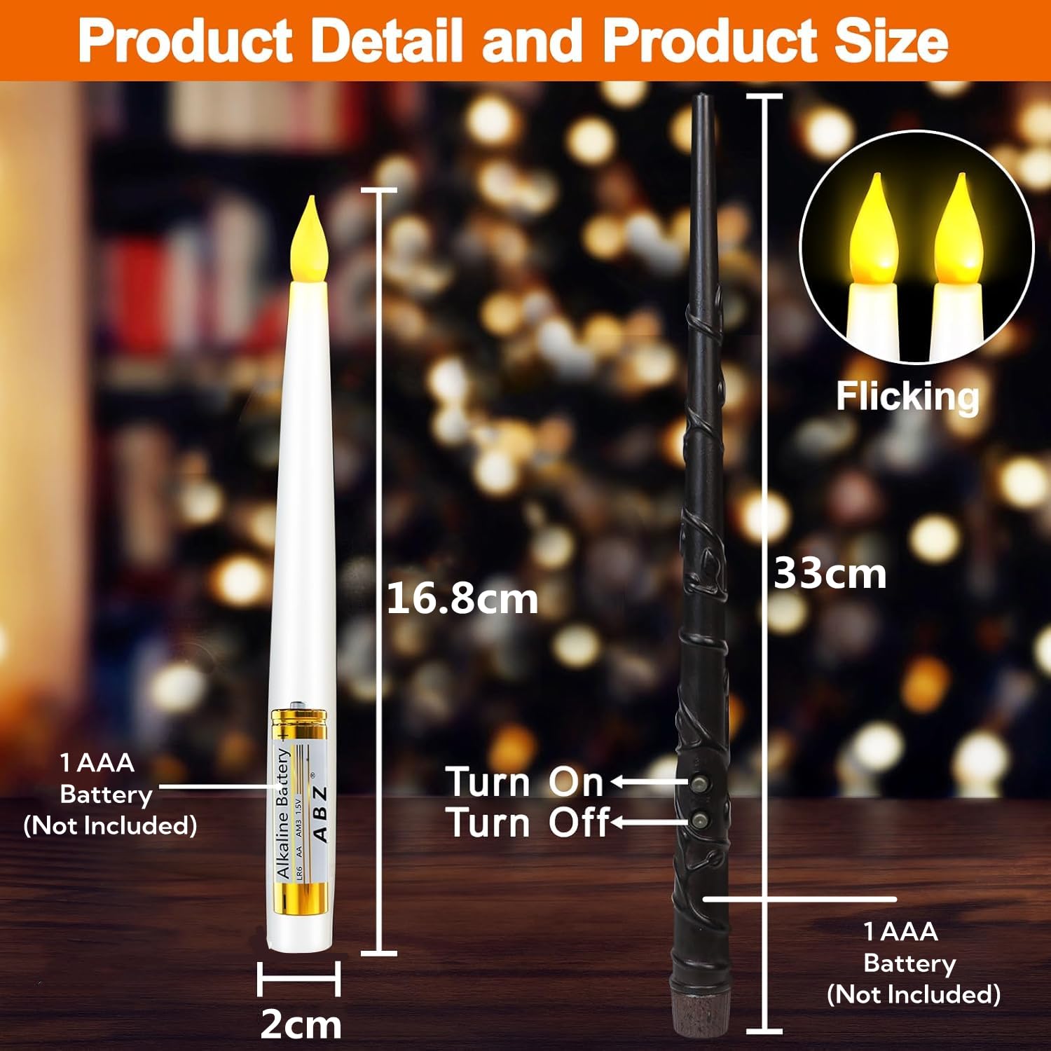Floating Candles, 12 sztuk, 16,8 cm, migoczące świece z pilotem zdalnego sterowania Har-ry Potter, magiczna różdżka, świece Har-ry Potter i magiczna różdżka, pilot zdalnego sterowania,