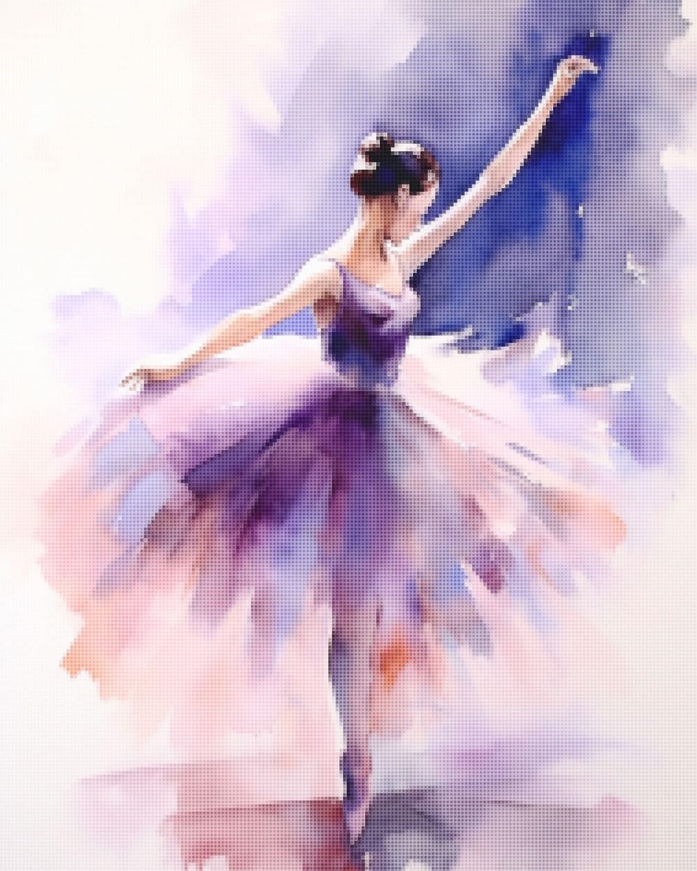CISDKK Cross-Stitch Stamped Kits,Nature Embroidery,Ballerina Dance Ballet Artwork Little Ballerina Teen Girl Room Decor Dance Teacher,11CT,17.33 * 17.33 inch