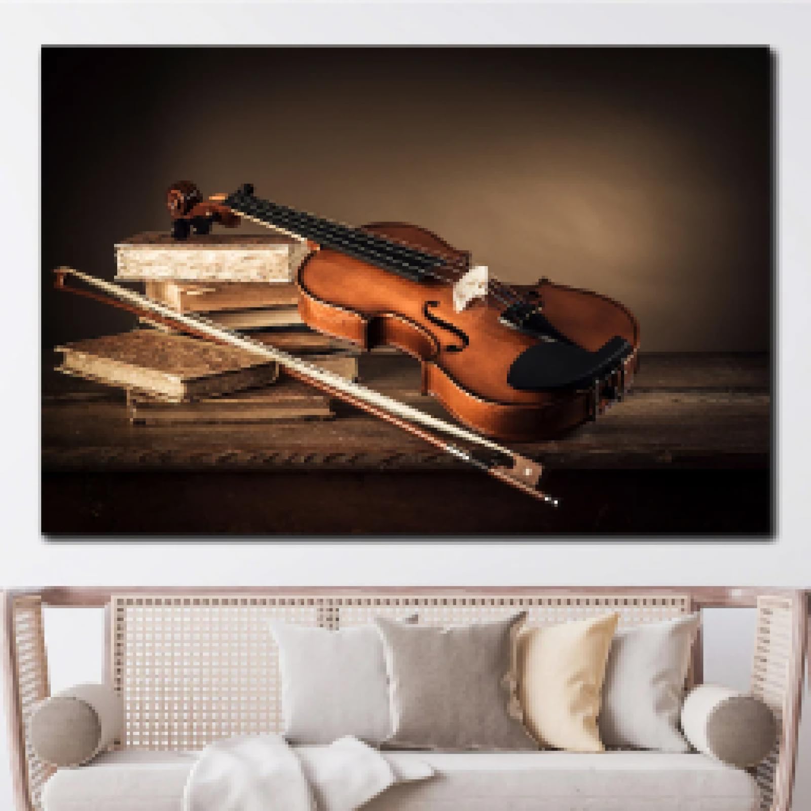 Tableau mural rétro pour violon résolvant les murs vides