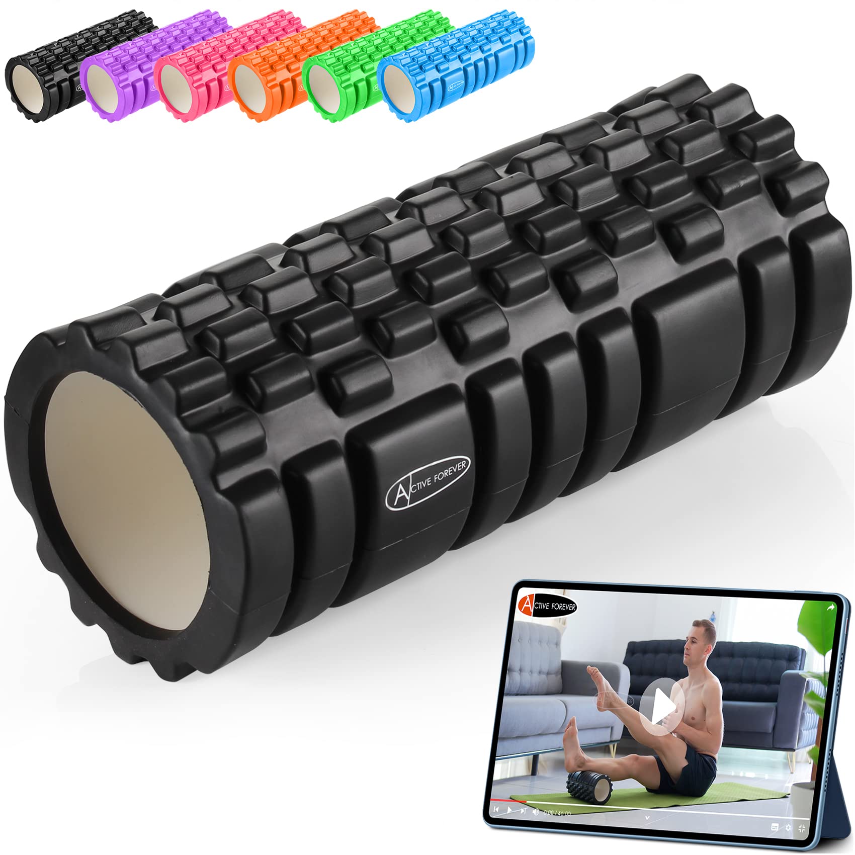 ACTIVE FOREVER Foam Roller for Deep,Foam Roller for Back,Foam Roller for Legs,Exercise Roller,Used in Verious Plases Such as Homesoffice Yoga Classes and Gyms.(13.5cm*32.8cm) (Black) (B08KDHKCLQ) Amazon Price History, Amazon Price Tracker