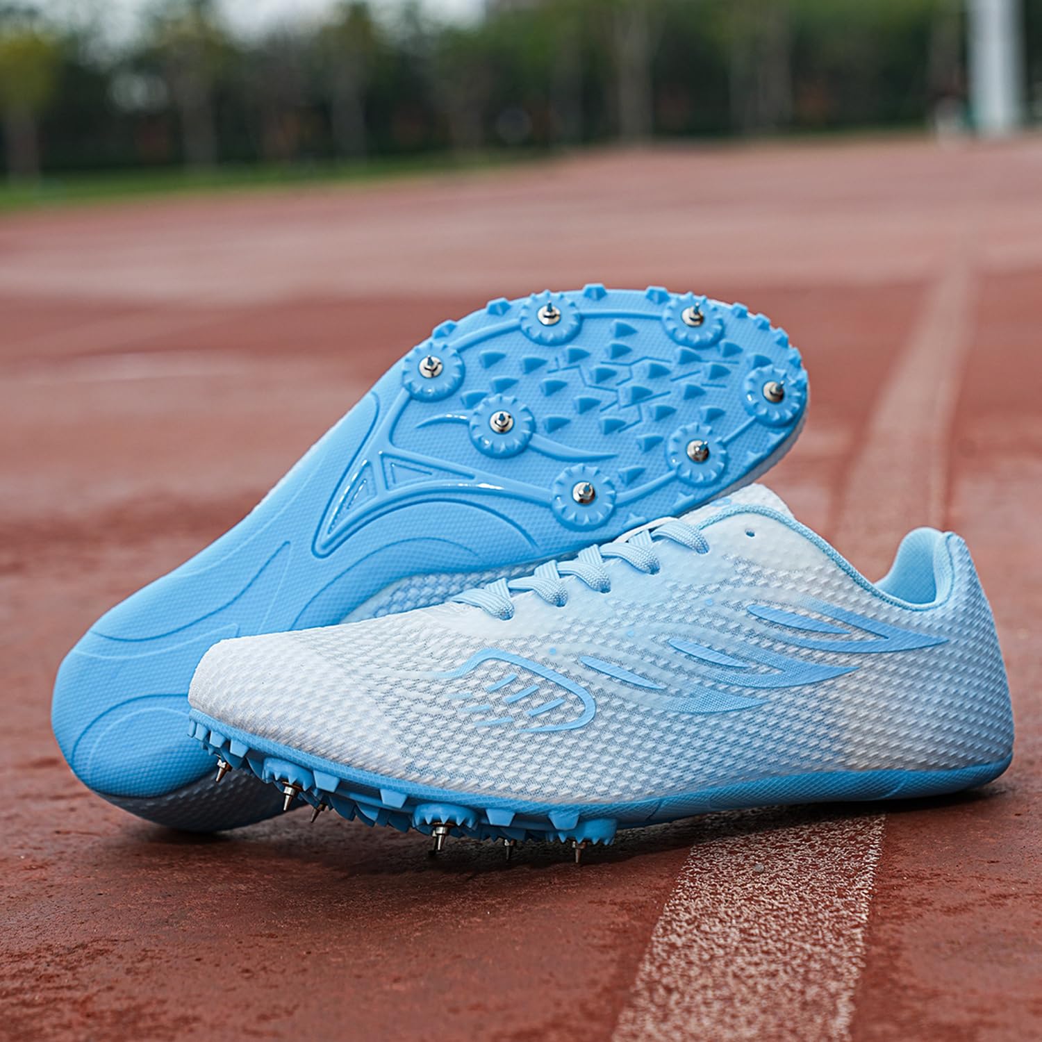 Zapatillas de Atletismo con Pinchos para Correr, Ligeras con Cordones automáticos para Hombre y Mujer