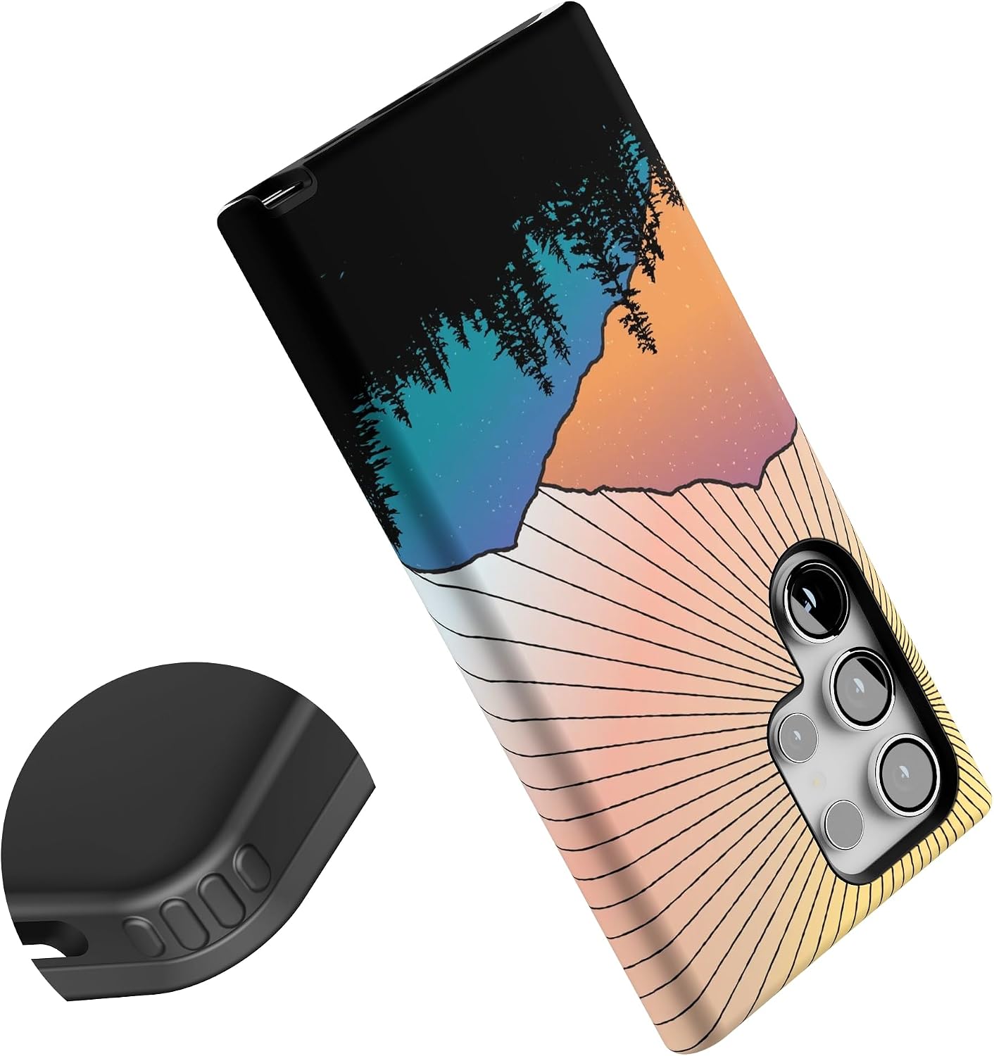 Casely Galaxy S24 Ultra Case | Golden Hour | Mountain Sunset | Essential Slim Dual-Layer Protective Design