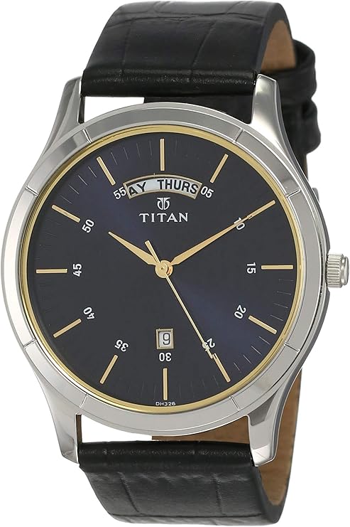 TITAN [Đồng hồ Titan] Đồng hồ đeo tay thiết kế kiểu thạch anh dành cho nam Công sở đơn giản Cổ điển chống nước Cửa hàng lâu đời của Ấn Độ Màu sắc: Đen/Bạc