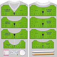 Vista 8 de Vowlove Guía de regla de camiseta para alineación de vinilo – Reglas de camisetas para centrar diseños de gráficos de colocación, regla de medición