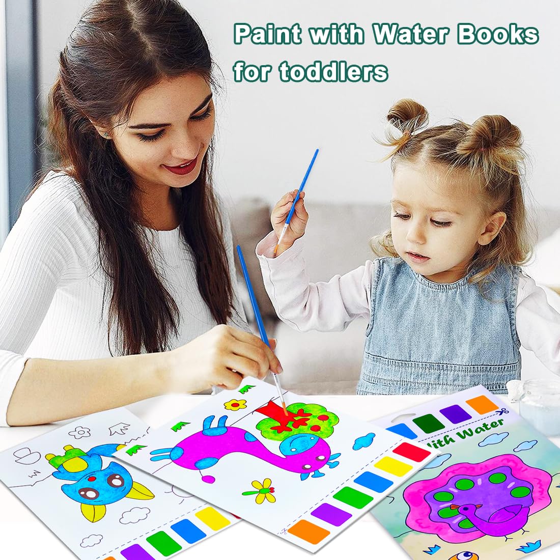 Amazon.co.jp: BAOXUE 水塗り本 4~8歳のお子様向け 水彩絵の具ブック