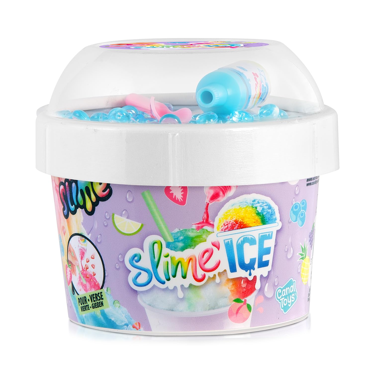 Canal Toys - So Slime - Pojemnik Slime Ice - Zestaw z zapachowym barwnikiem, łyżką do mieszania i dekoracjami - SSC299