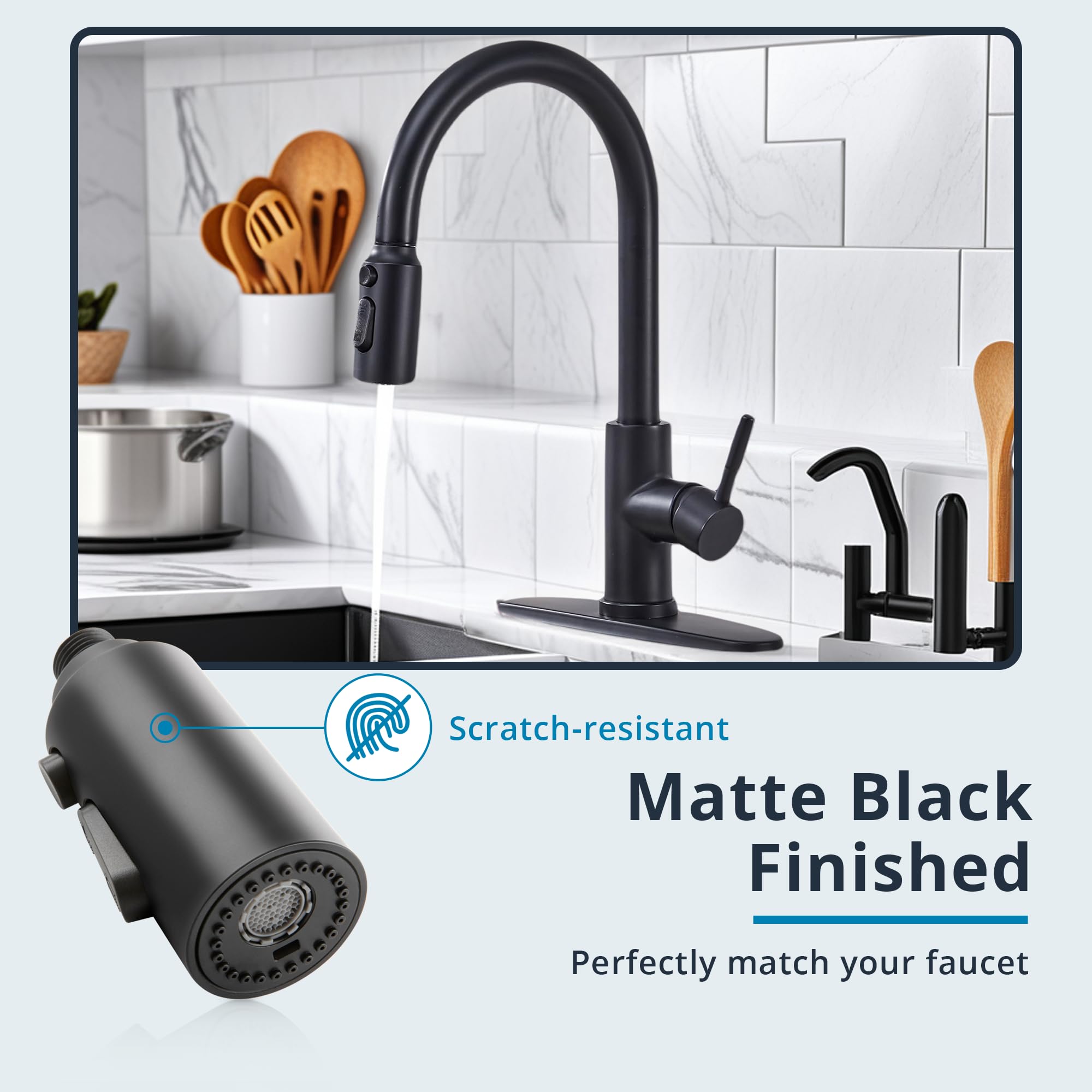 Hibbent Cabezal Recambio Grifo Cocina, 9 Adaptador Grifo Lavabo Compatible con la Mayoría de los Grifos, Grifo de Cocina Extraible de 3 Funciones, Universal G1/2, Cromado Hibbent Cabezal Recambio Grifo Cocina, 9 Adaptador Grifo Lavabo Compatible con la Mayoría de los Grifos, Grifo de Cocina Extraible de 3 Funciones, Universal G1/2, Cromado
