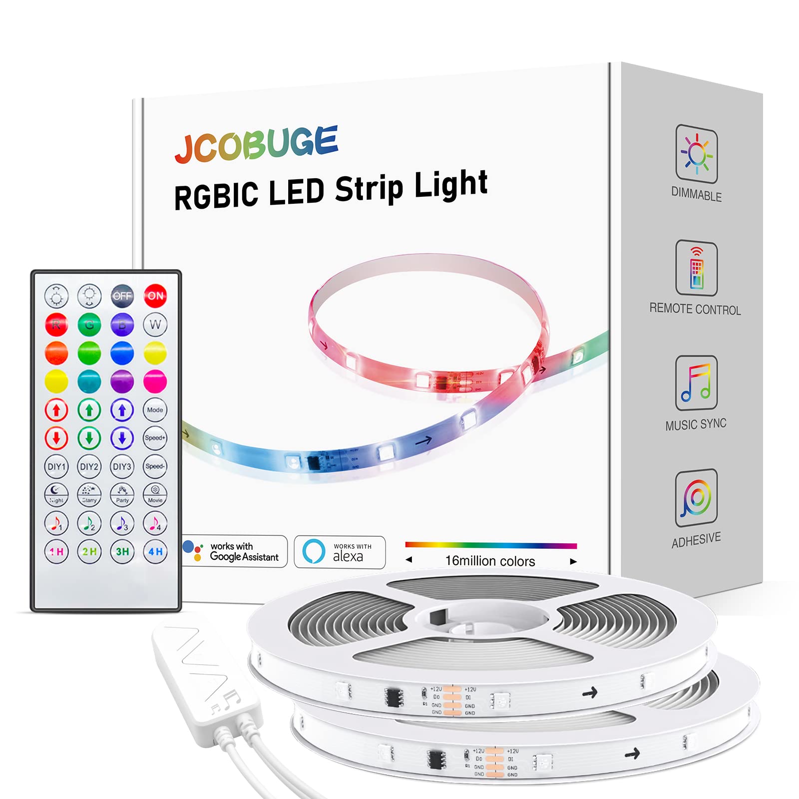 Amazon.com: Smart LED Strip Lights RGBIC 32.8FT, LED Light Strip Work with  Alexa and Google Assistant,Rainbow Strips, Chasing Effect , Smart Segmented  Color Control Led Light Strips (Not Support 5G WiFi) :
