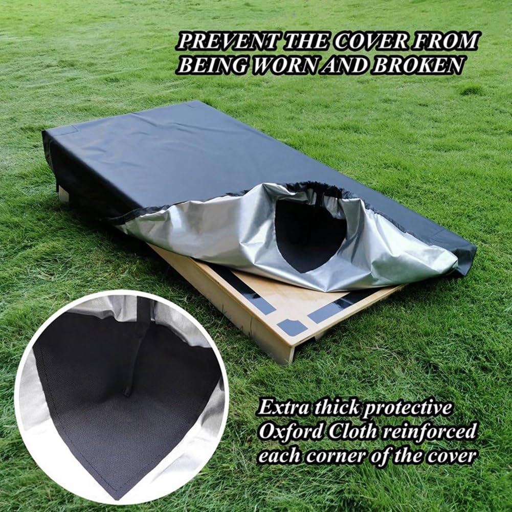 1 Housse Anti-Poussière pour Planche de Sac de Sable et Housse de Protection Solaire avec Poche Zippée en Polyester Noir pour Housse de Planche de Cornhole de Taille Standard