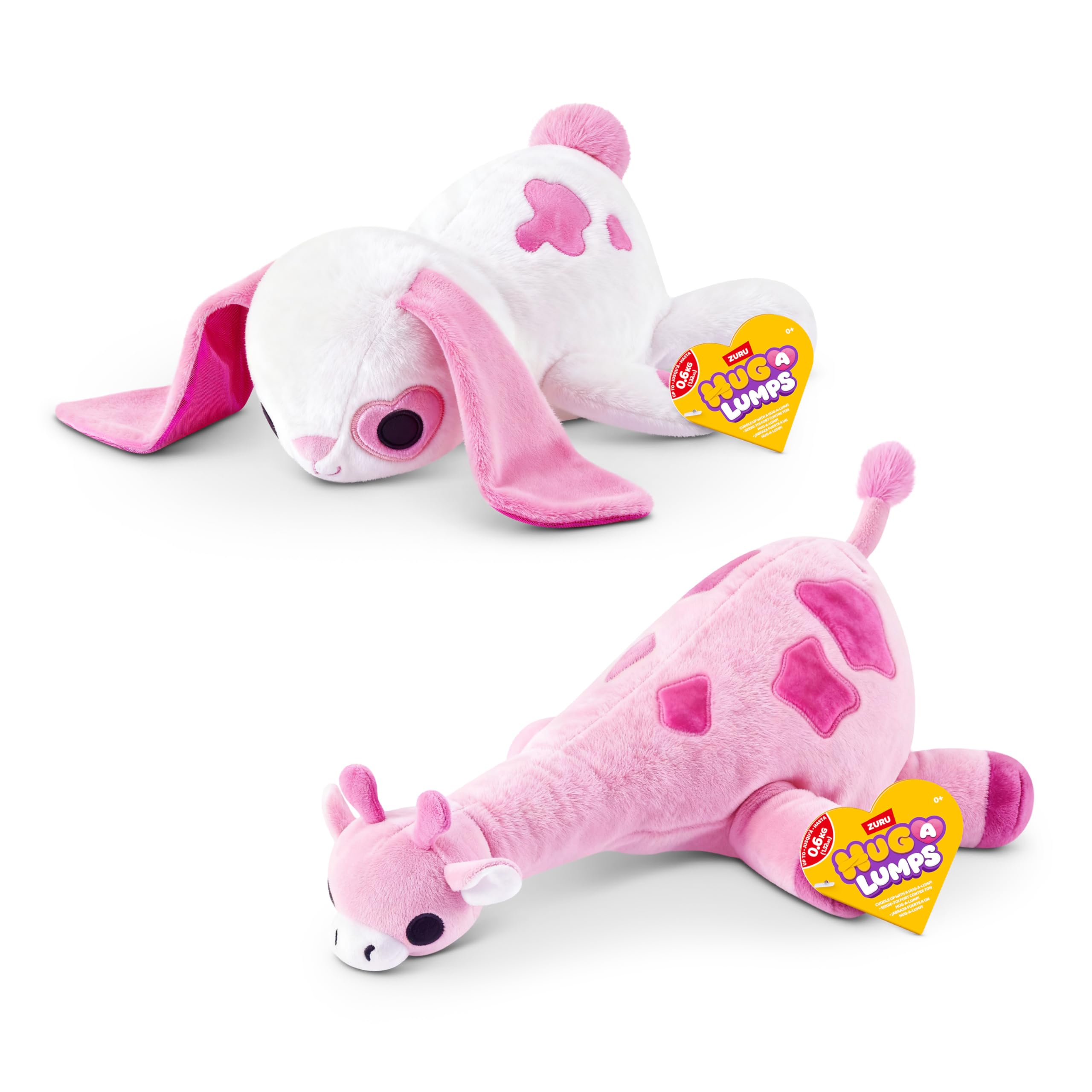 Hug-A-Lumps Love Collection Small Weighted Plush 2 PACK by ZURU – 0.75kg/1.65lbs Super-Soft Cuddly Squishy Stuffed Animal for Kids, Tweens, Teens & Adults