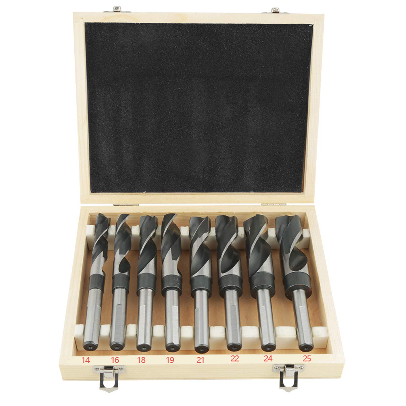 Juego de brocas helicoidales HSS de 8 piezas, Grande, Tratamiento térmico, Industrial