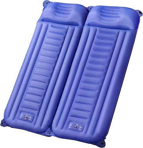 Colchoneta de dormir para camping, de 5.5 pulgadas de grosor extra, colchoneta inflable ultraligera con almohada con bomba de pie integrada, colchón