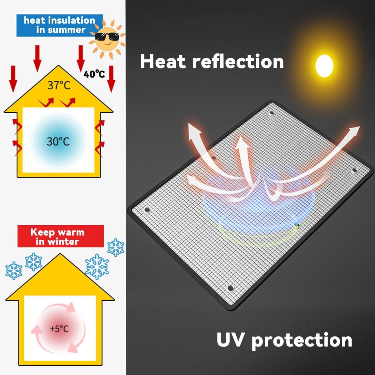 窓用フィルム 屋根と壁の断熱シート カーサンシェー夏の日焼け対策してくださいカーテン 冬のの防寒・断熱カーテン防ぐ 保温 完全遮光、