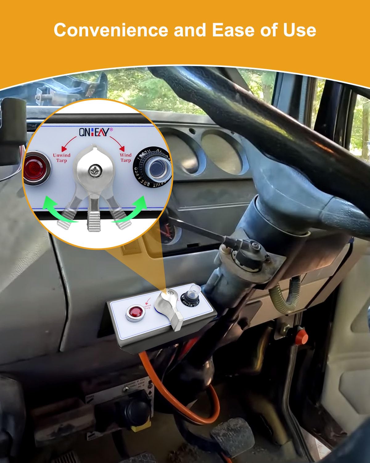 Electronic Switch Tarp Motor Rotary Switch12VDC 50 Amps Rotary Start Switch Trailer or Truck Vehicles Circuit with Breaker and Indicator Light and All Mounting Parts Pre-Installation Kit