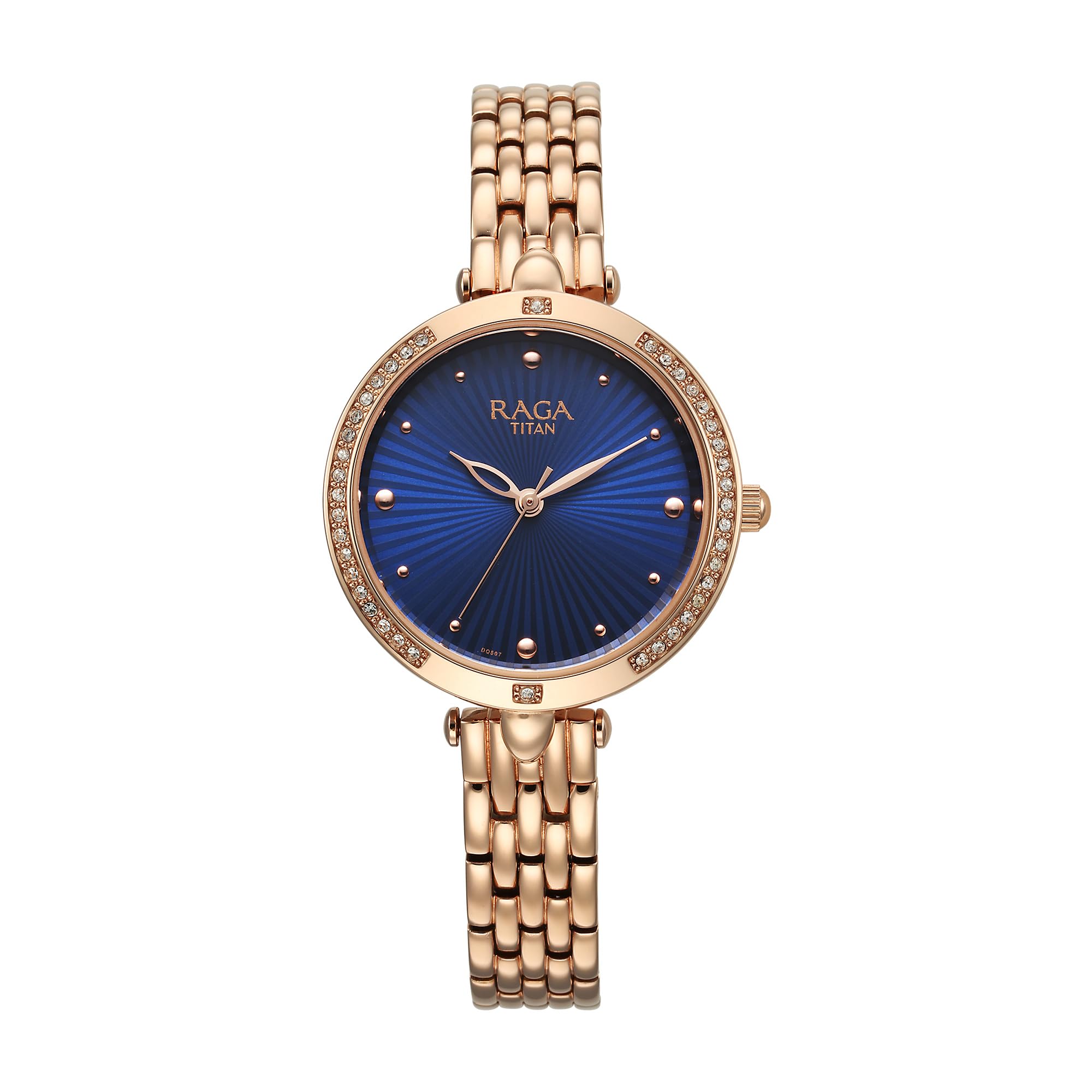Raga Showstopper Quartz Analog Blue Dial Metal Strap Watch for Women-NS95266WM01/NT95266WM01
