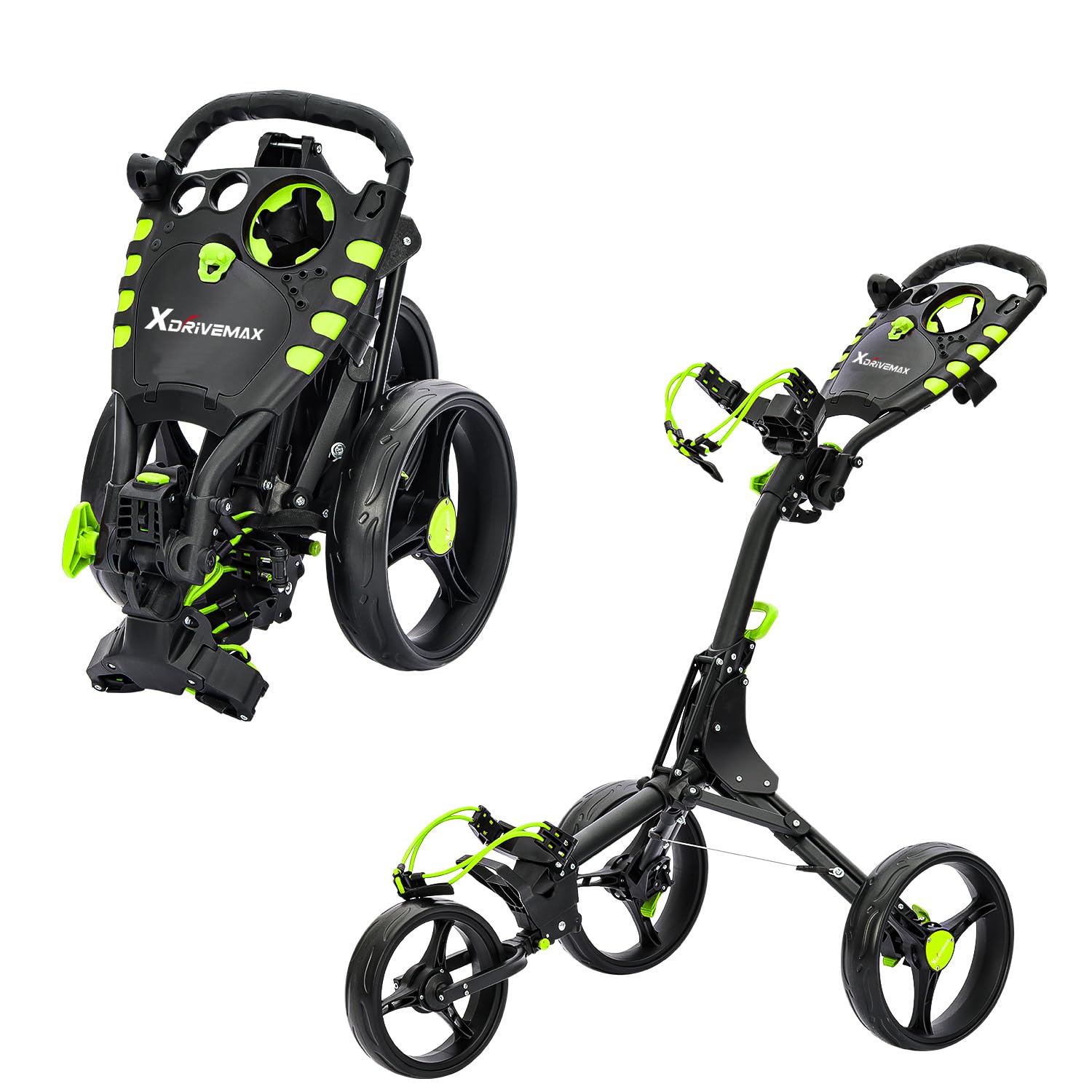 Golf Push Cart Series: 2-Wheel, 3-Wheel,& 360° Swivel Front Wheel