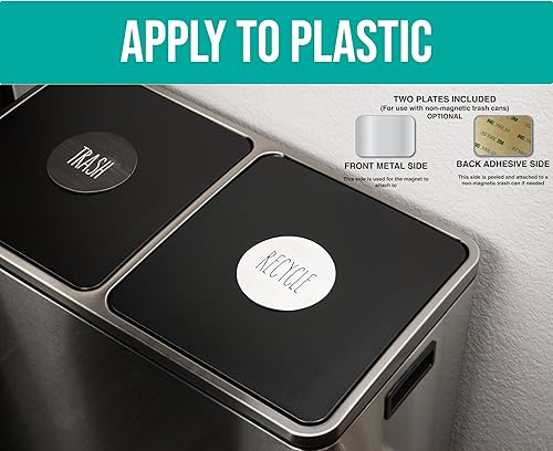 Miniatura 4 de Imanes de reciclaje y basura de granja para latas de basura de cocina y contenedores de reciclaje, combo de imanes de basura y reciclaje para botes