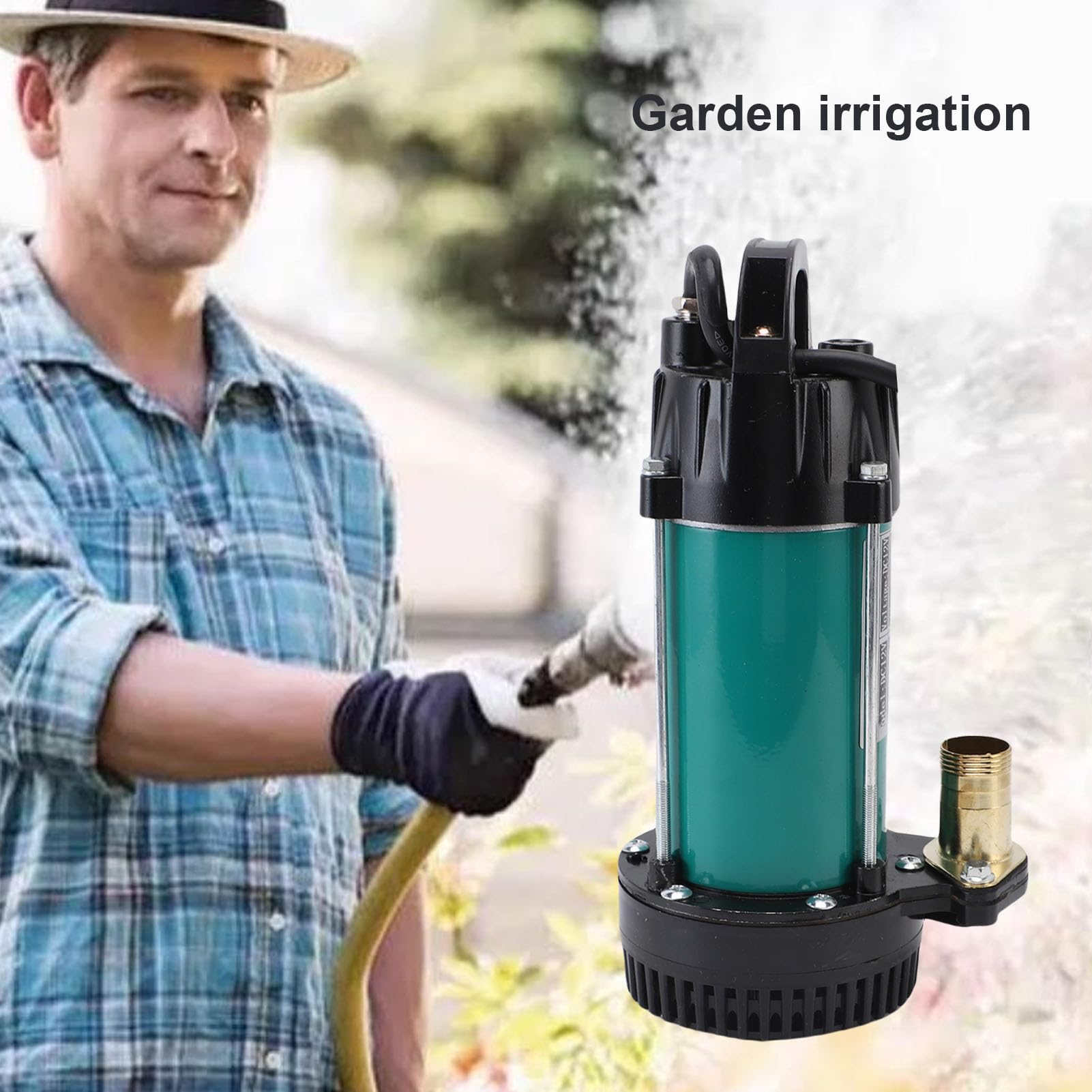 banapoy Bomba de Sumidero de 300W, Bomba de Agua Sumergible de Pozos Profundos con Cable de 23ft, 18Gpm, 1" Junta, para Estanque de Jardín, Piscina, Bañera de Hidromasaje, Sótano (DC12V)