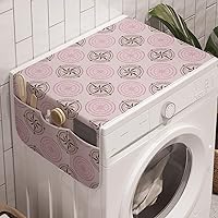 Vista 43 de Ambesonne Blue Sky Washing Machine Organizer, Irregular Unreal Cloud Silhouettes Doodle Style Dreamy Pattern, Anti-slip Fabric Cover for Washers and