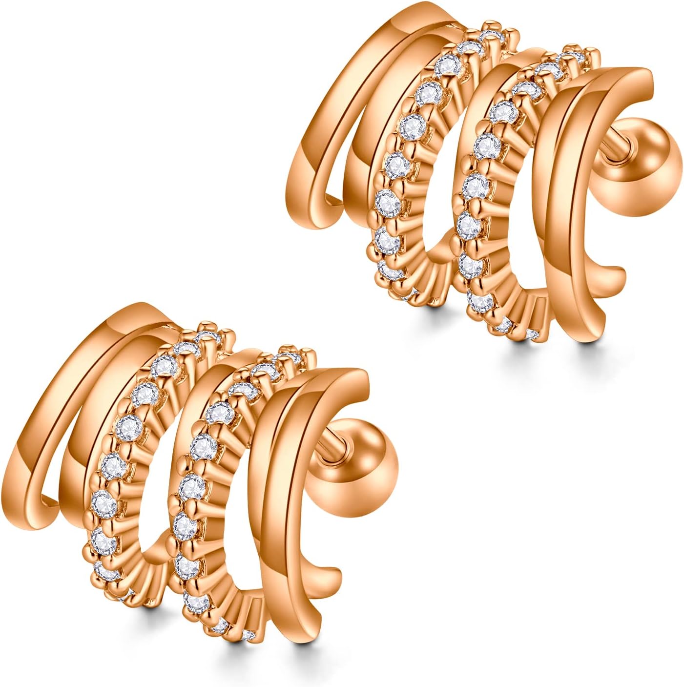Boucles D'oreilles Créoles En Acier Inoxydable - Diamètre 13,5mm - Largeur 5mm - Multicolores Ou Uni - Style Tribal
