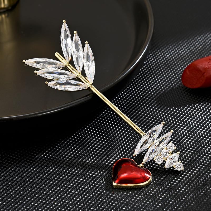 Image of Rhinestone Brooch for Women Rhinestone Brooches Pins Crystal Lapel Pin Jewelry Christmas Valentine's Day Gift for Wife Girlfriend