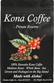 100% Kona Coffee - 8oz - Whole Bean - Medium Roast - Farm Fresh - Grown and Packaged on the Big Island of Hawaii - Keokea Coffee Co.