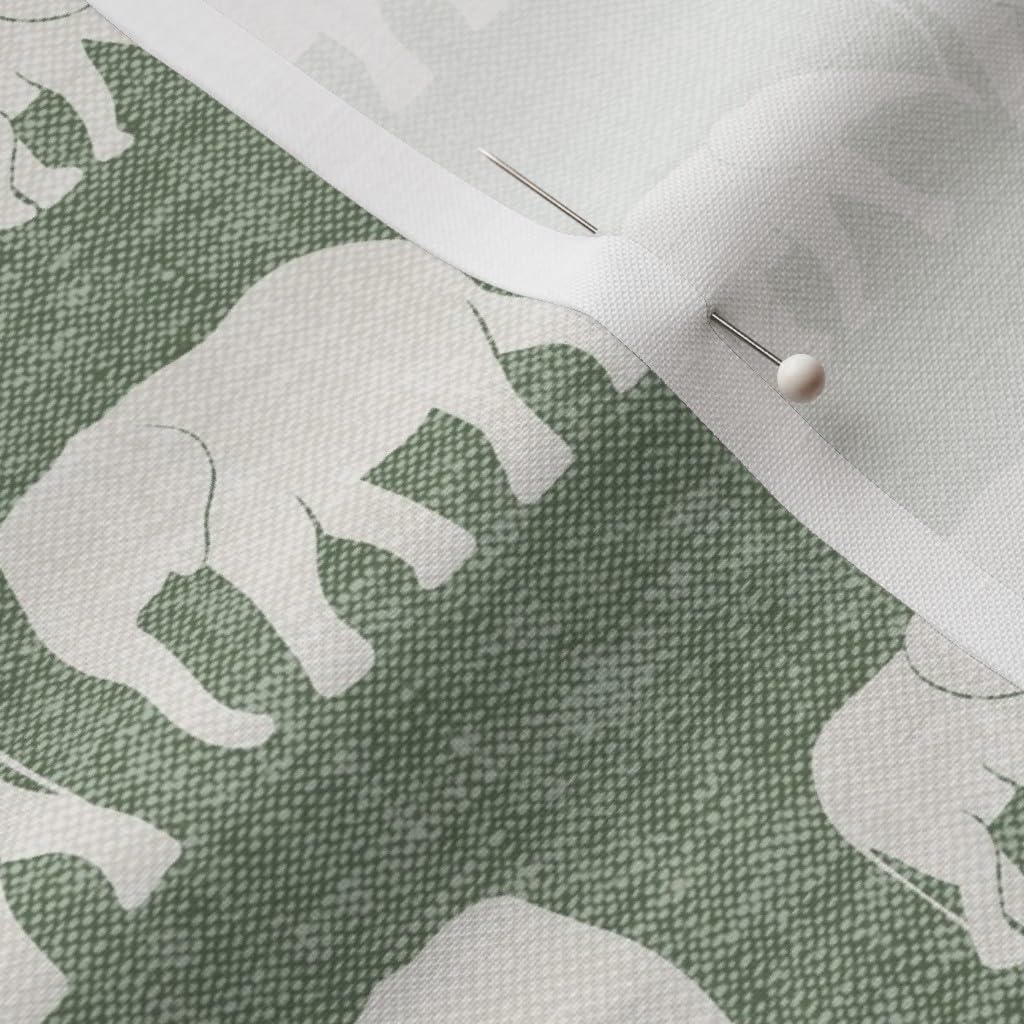 Spoonflower Fabric - Elephants Sage Green Elephant Trendy Neutral Boho Gender Animals Printed on Petal Signature Cotton Fabric Fat Quarter - Sewing Quilting Apparel Crafts Decor