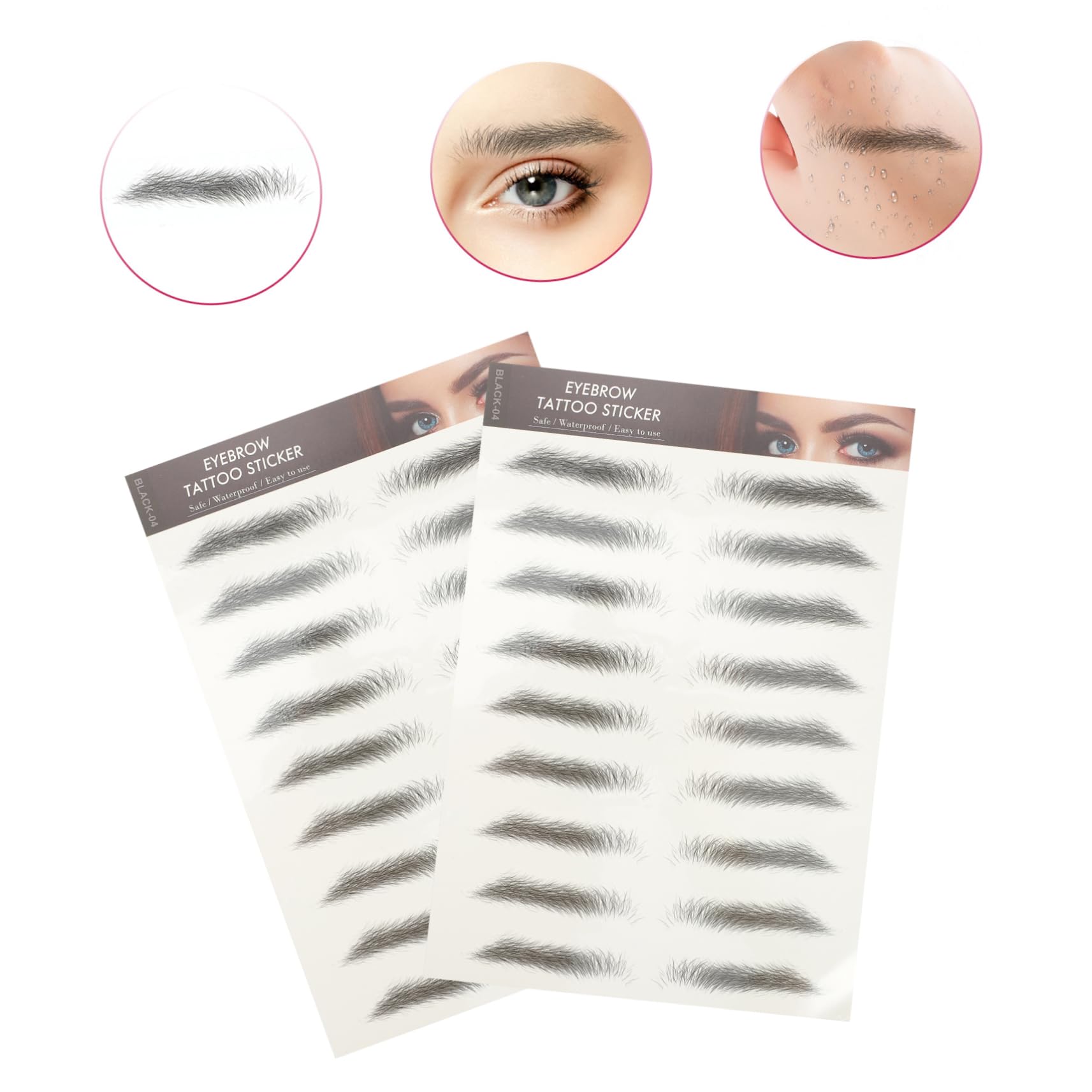 IWOWHERO 12pcs Waterproof Eyebrow Stickers Natural Fake Brows No Painful Surgery Instant Full Eyebrows