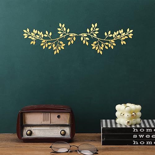 Miniatura 3 de Hotop 2 piezas de metal de hojas de árbol de árbol de vid para decoración de pared, hojas de ramas de olivo, arte de pared de hierro forjado sobre