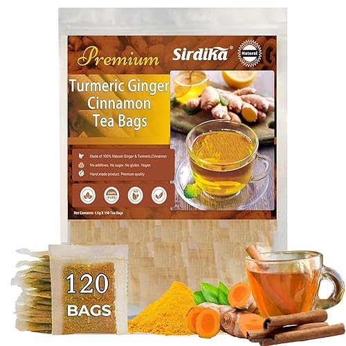 Miniatura 7 de Bolsas de té de cúrcuma, jengibre y canela de alta calidad, suplemento de curcumina de cúrcuma para soporte articular, 100% natural, rico