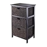 Winsome Omaha Storage Rack, 3 Storage Baskets, Black