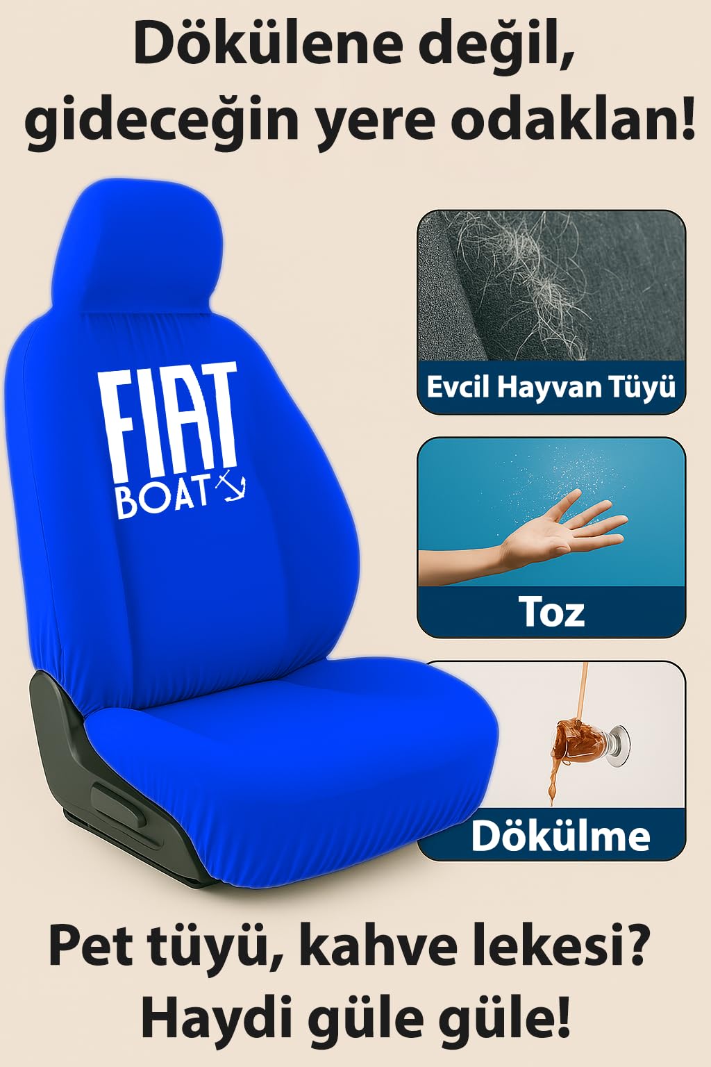 Arac içinde estetik ve rahatlik arayanlara Fiat Stilo ile uyumlu oto koltuk kılıfı Lacivert